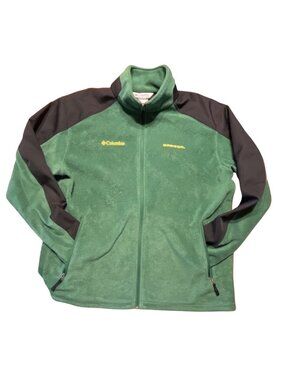 Columbia University Of Oregon Ducks Green & Black Fleece Jacket XL Full Zip Poly